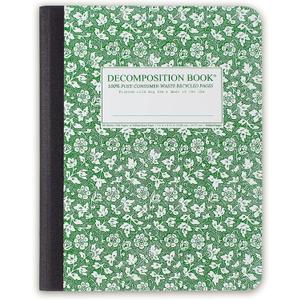 Decomposition Parsley College Ruled Composition Notebook - 9.75 x 7.5 Journal with 160 Lined Pages - Cute Notebooks for School Supplies, Home & Office - 100% Recycled Paper - Made in USA