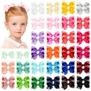 58pcs 3 Inches Grosgrain Ribbon Pinwheel Hair Bows Alligator Clips Hair Barrettes Accessories for Baby Girls Kids Toddlers Teens 29 Colors in Pairs