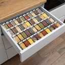 Spice Drawer Organizer, 4 Tier- 8Pack Clear Acrylic Drawer Spice Rack, Spice Organization for Drawer,Spice Rack for Kitchen Drawers (Expands from 11'' to 22'')
