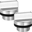 2 Pack 1.4 Inches Aluminum Boat Drain Plugs Applicable to Aluminum Boats with Floor Boat Hole Plugs with Neoprene Washer Boats Trailer Accessories (Not Transom Drain)