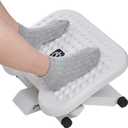HUANUO Adjustable Desk Footrest, Foot Rest for Under Desk at Work with Massage, Adjustable Foot Stool with 3 Height Position & 30 Degree Tilt Angle Adjustment for Home, Office, White