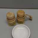 SUBEKYU Bamboo Dish Scrub Brushes, Kitchen Wooden Cleaning Scrubbers Set for Washing Cast Iron Pan/Pot, Natural Sisal Bristles, Set of 2