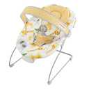 Portable Baby Bouncer Seat with 8 Melodies, 3 Vibration Levels & Adjustable Volume, Foldable Infant Bouncer Rocker with Safety Harness for Baby 0-6 Months, Indoor & Outdoor Use BR2405 (Yellow)
