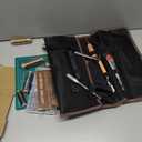 Tikjiua 456Pcs Leather Working Tools with Apron and Tooling Bag, Leather Craft Kit with Tools for Stamping, Carving, Sewing, Beveling, Cutting, Crafting