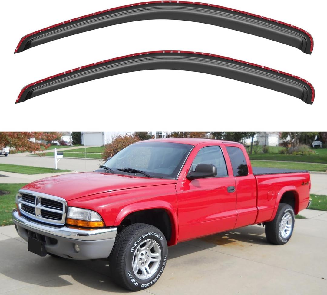 in-Channel Window Visors Rain Guards for 1997-2004 Dodge Dakota Regular Cab