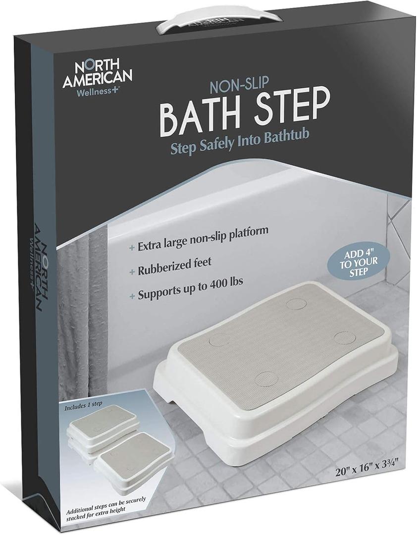 IdeaWorks Bath Step Safely into Bathtubs, White (1 Count (Pack of 1))