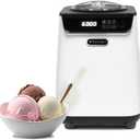 Whynter Ice Cream Maker Machine Automatic 1.28 Qt Upright with Built-in Compressor, LCD Digital Display & Timer, No Pre-Freezing, ICM-128WS, White
