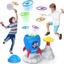 Outdoor Toys for Kids Ages 3-8: Flying Disc Launcher Toy Chasing Games - Summer Outside Yard Activities Chasing Toy for Toddlers Ages 3 4 5 6 7 8 Backyard Games Birthday Gift for Boys Girls, Blue