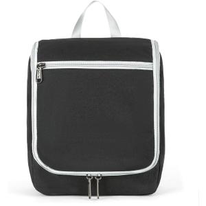 Della Gao Black Water Repellent Polyester Hanging Toiletry Bag for Travel