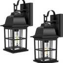 TOBUSA 2-Pack Outdoor Light Fixtures, 100% Aluminium Waterproof Exterior Wall Lantern, Anti-Rust Outside Black Wall Sconce Porch Lights for House Garage, Doorway, Bulbs Not Included