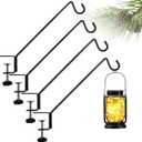 Short Deck Hook Bird Feeder Hanger Hook for Railing 13 Inch for Bird Feeders,Planters,Lanterns,Plants Flower Suet Baskets,Wind Chimes Holiday Decoration (4)Lanterns Not Included