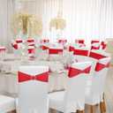 Babenest Spandex Chair Sashes 50PCS Premium Stretch Cover Band with Buckle Slider Universal Elastic Ties for Wedding Party Ceremony Reception Banquet Decoration (Red)