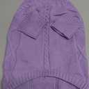 Queenmore Small Dog Pullover Sweater, Cold Weather Cable Knitwear, Classic Turtleneck Thick Warm Clothes for Chihuahua, Bulldog, Dachshund, Pug (Lilac, Large)