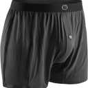 Viscose from Bamboo Mens Boxers for Men Underwear Shorts - Soft Loose Comfortable Breathable (Dark Black, XL)