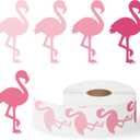 CNhoqc Summer Flamingo Stickers Roll - 1000pcs Summer Silhouette Flamingo Sticker Roll Tropical Pink Animal Decorative Stickers Waterbottle Scrapbook Giftwrap Student Award Incentives Journal Notebook