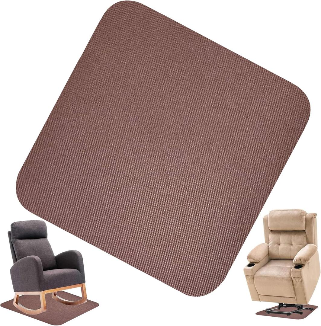Recliner Pads for Hardwood Floors, Under Recliner Mat Floor Protectors Furniture Pads to Keep Furniture from Sliding Swivel Chairs Recliner mats for Hardwood Floors Non Slip Furniture Pads (Sq-Brown-30 "x30")