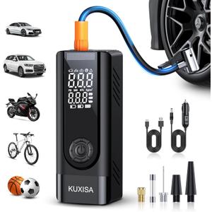 Tire Inflator Portable Air Compressor, 3X Faster Air Compressor with Digital Pressure Gauge, 180PSI Faster Portable Air Pump for Cars, Motorcycles, Bicycles, Balls(Black)
