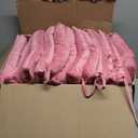12 Pack Square Seat Cushion Chair Pads for Kitchen Dining Chairs, Soft Comfort Velvet Chair Mat Pillow Cushions with Ties for Office Desk Living Room Tatami 15.5", Pink