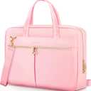 Ferkurn Laptop Bag Case Women Men Computer Bag Compatible with MacBook/HP/LG/Dell, Shoulder Strap Slim Carrying Messenger Briefcase, Pink, 17-17.3 Inch