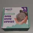 Child Safety Door Knob Cover (4 Pack) HardtoRemove DualLock Door Handle Covers for Kids  Reusable Baby Proof Door Knob Locks  Installs Easily, No Tools Needed (Transparent)