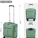 Hanke Underseat Carry On Luggage with Wheels, Lightweight Small Suitcase Airline Approved 16 Inch Softside Personal Item Travel Bag for Women Men, Compact Under Seat Luggage.(Forest Green)