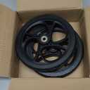 2PCS 8 Inch Walker Wheel, 5/16" (8 mm) Bearing Solid Replacement Wheels for,RollingWalker (8 Inch) (8mm) (Black)