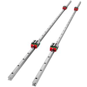 Happybuy Linear Rail HSR15-1500mm Pack of 2 Linear Guideway Rail?4X Square Type Carriage Bearing Blocks Linear Rail Support for 15mm Slotted Bearings