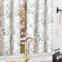JINCHAN Spring Floral Kitchen Curtains Over Sink Farmhouse Linen Tier Curtains 24 Inch Length Cafe for Living Room Bathroom Botanical Small Drapes Rustic Light Filtering Rod Pocket 2 Panels Sage Green