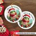 5 x Funny Frog Christmas Ornament 2025 - Frog Ornaments for Christmas Tree, Frog Gifts for Women, Men, Boys, Girls, Kids - Cute Animals Gifts Xmas Hanging Ceramic Ornament
