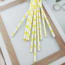 YAOSHENG Premium Disposable Drinking Fruit Paper Straws, Pack 100 Lemon Paper Straws for Cocktail Party Supplies,Birthday,Bridal/Baby Shower,Juice,Shakes (Lemon)
