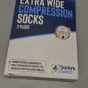 Doctor's Select 3 Pairs Plus Size Compression Socks Wide Calf - Up to 6XL | 20-30 mmHg Compression Socks for Women Wide Calf