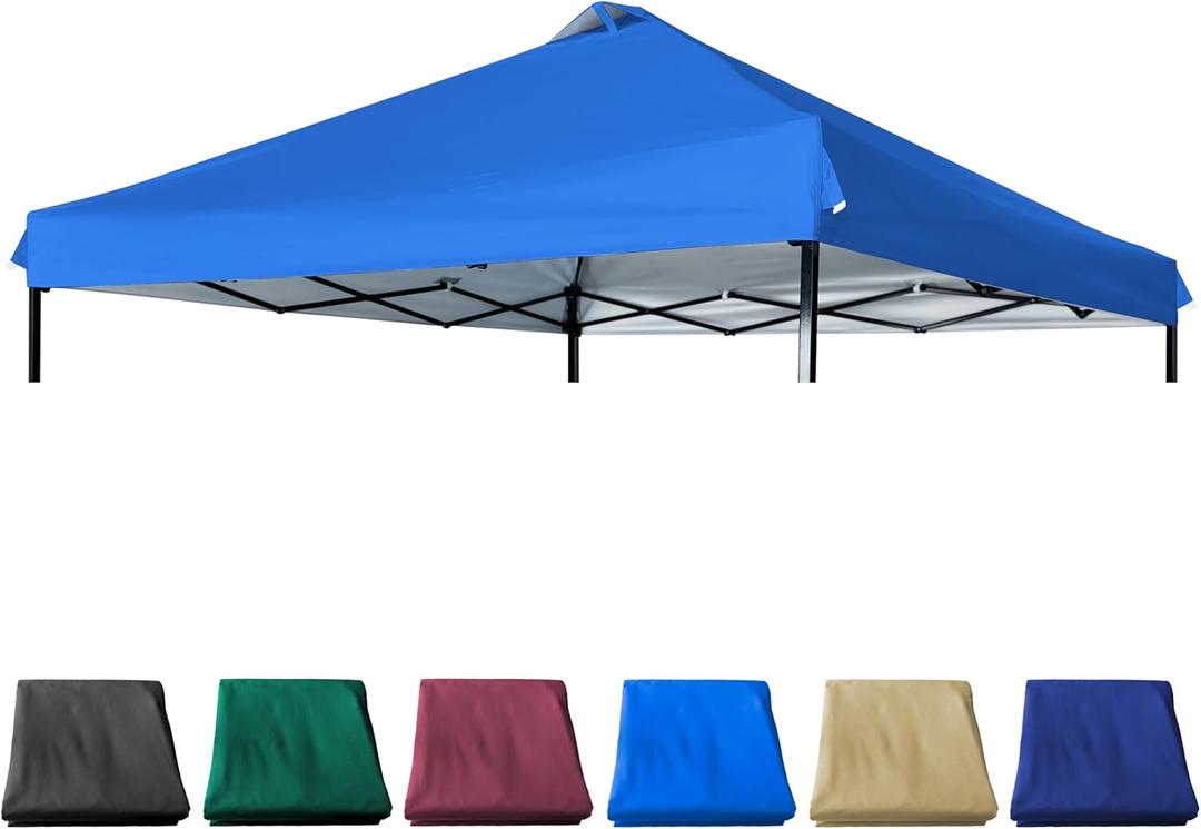 10x10 Canopy Replacement Top with Air Vent Silver Coated for Straight Leg Canopy Frame, (Blue)