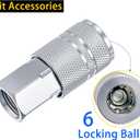 1/2" Npt High Flow Air Hose Fitting Set 5PCS Industrial Air Connect Fitting Coupler 2PCS and I/M Plug 3PCS Hose Connectors Compressor Accessories Quick Connect