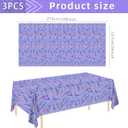3PCS Demon Hunters Birthday Tablecloth Decorations, Purple Demon Energy Pattern Grad 9FT Tablecover Sparkling Holographic Laser Korean Idol Movie Decor for KidsParty Birthday Graduation Bachelor
