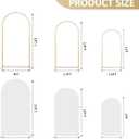 SuuWoee Arch Backdrop Stand Set of 3 With Cover (7.2FT+6FT+5FT),Gold Metal Wedding Arch Balloon Stand With Cover for Birthday Party Baby Shower Graduation Ceremony Decoration