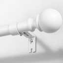 Zeerobee Curtain Rods for Windows 66 to 120, 1 Inch Adjustable Heavy Duty White Curtain Rod, Outdoor Indoor Room Divider Modern Drapery Pole, 66-120"