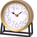 Modern Vertical Desk Clock, Clear and Easy to Read, Silent Operation, No Ticking, Suitable for Living Room, Bedroom Decorative for Kitchen, Living Room,Office, Bedro(Gold)
