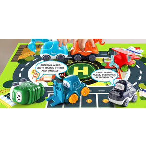 Big Cartoon Truck Car Toys for 1 Year Old Boy with Playmat/Storage Bag| Baby and Toddler Toys 12-18 Months & Age 1-2|1st Birthday Gift for 1 2 Year Old Boy,