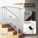 VEVOR Handrails for Outdoor Steps, 3 Step Stair Hand Rail Kit, Transitional Carbon Steel Railings with Installation Kit, Stair Rails for Seniors, Concrete Steps & Porch & Deck, White Retro Arch