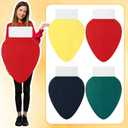 4 Pcs Christmas Lightbulb Costume Felt Panel Christmas Tree Decoration Outfit Large 37.4 Inches Vibrant Colors Funny Dress up for Adults Holiday DIY Parties Photo Props, No Straps