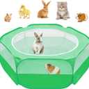 Amakunft Small Animal Pop-Up Playpen with Mesh Cover, 47'' x 23.6'' x 15'' Chicken Brooder Box, Play Pen Indoor Outdoor for Guinea Pigs, Bunny, Rabbits, Kittens