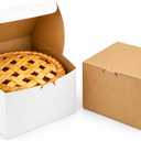FC Meyer Bakery Boxes - Reversible Classic 10” Layer Cake Box, Versatile Reversible Paperboard – Choose White Or Kraft Side, Ideal for Small Bakery Cafes, Made In USA, Size 10 x 10 x 5 (Pack of 50)