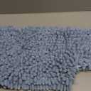 H.VERSAILTEX Toilet Mat U Shaped Bathroom Rugs Bath Mats for Bathroom Non Slip Luxury Chenille Bath Mat U Shape 20x24 Extra Soft and Absorbent Shaggy Rugs Washable Dry Fast - Cool Blue