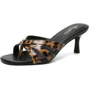 Mostrin Kitten Heels for Women Pointed Toe Vintage Mules Heels Sexy Slip on Stiletto Backless Sandals for Party Wedding Daily, Size 6.5