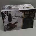 P&P CHEF 4 Quart Tri-Ply Stainless Steel Stock Pot, 4 Qt Stockpot Pasta Cooking Pot with Visible Lid for Soup Vegetable, Induction Cookware for All Stoves, Sturdy & Double Handle, Dishwasher Safe