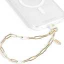 Case-Mate Phone Charm with Champagne Link Chain - Detachable Lanyard, Hands-Free Wrist Strap, Adjustable Phone Strap Grip for Women - iPhone 17 Pro Max/16 Pro Max/15/14/13/S25 Ultra/S24 - Champagne