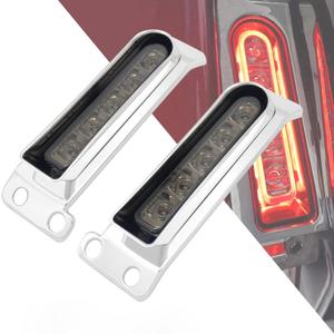 HDBUBALUS LED Saddlebag Support Inserts Auxiliary Fender Light Filler Panel Brake Tail Lights Fit For Harley Electra Glide Road King Ultra Limited 2014-2024 Chrome Housing Smoke Lens