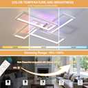 Modern LED Ceiling Lights for Bedroom,50W Led Flush Mount Ceiling Lamp,Dimmable Square Ceiling Light Fixture with Remote Control for Living Room,Kitchen,Balcony,White,3000-6000K