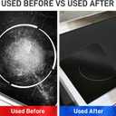 Fireproof Stove Top Covers for Electric Stove,28"x20" Heat Resistant Glass Top Stove Cover Protector,Silicone Coated Fiberglass Stove Top Mat for Prevents Scratching(Black)