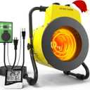 1500W Greenhouse Heater with Digital Thermostat, Outdoor Heater with Overheat Protection and 3-Second Rapid Heating Function, Outdoor Heaters for Patio Garage, Greenhouse, Flower House